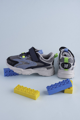 Sneakersy chłopięce  na grubej platformie niebieskie