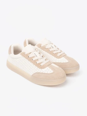 Sneakersy damskie ażurowe jasnobeżowe