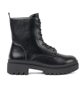 Czarne sznurowane botki damskie