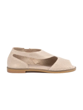 Złote sandały ażurowe na płaskiej podeszwie