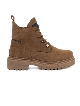 Jasnobrązowe damskie trapery z zamszowym wykończeniem Sergio Leone