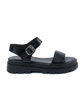 Sandały damskie czarne na platformie