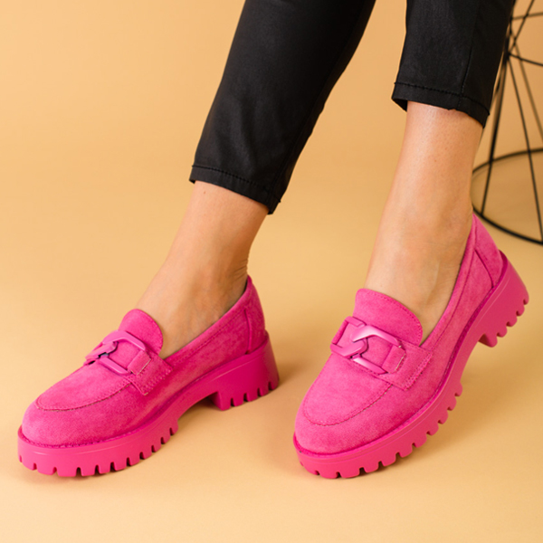 Różowe mokasyny damskie na platformie Shelovet