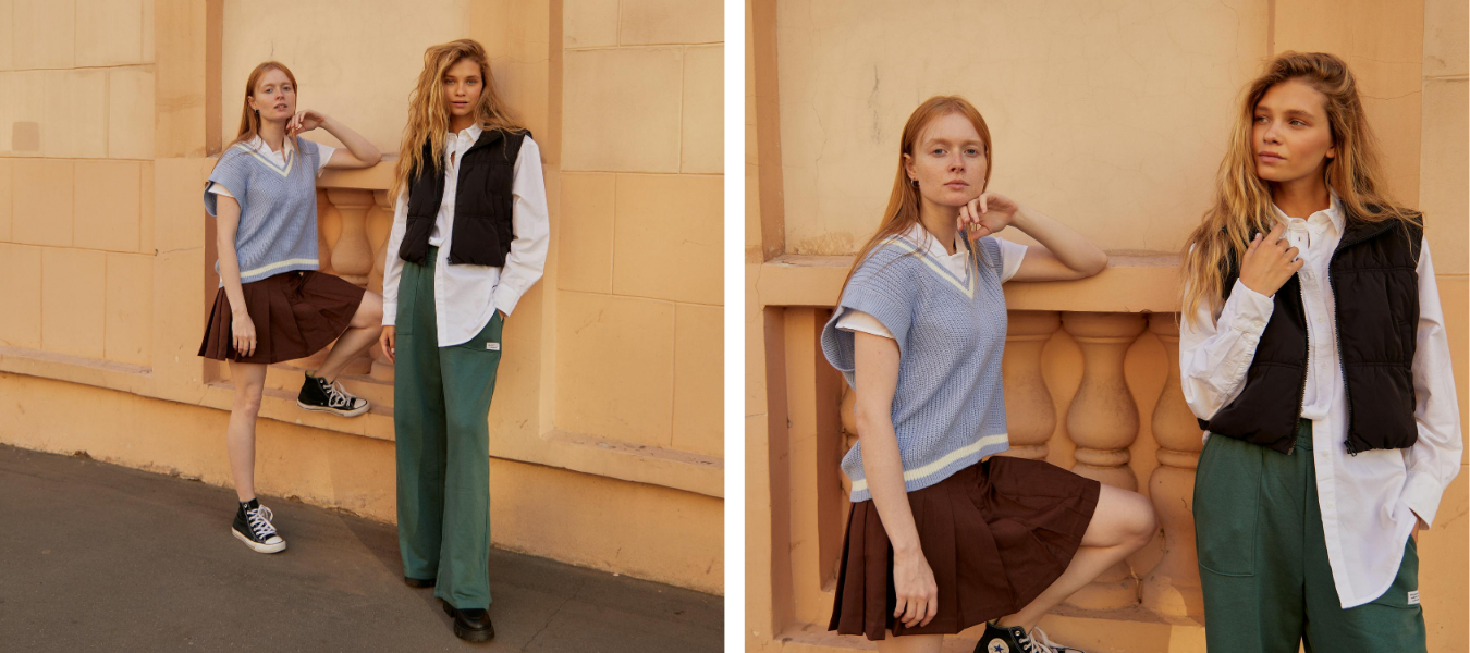 Kobieta styl preppy spódnica plisowana