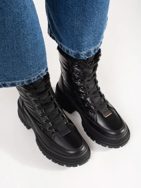 Black Platform Snow Boots