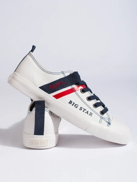 Playful White Sneakers by BIG STAR LL174005