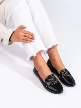 Black Loafers with Decoration