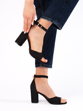 Chic Black Block Heel Sandals