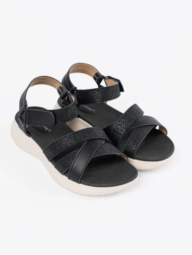 Women's sandals on a white platform