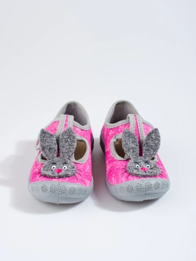 Pink Marbled Velcro Slippers for Girls