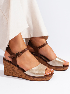 Golden Wedge Sandals by Sergio Leone