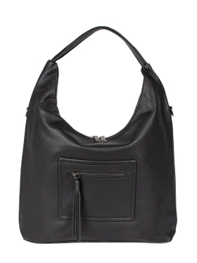 Chic Black Shoulder Bag with Adjustable Strap