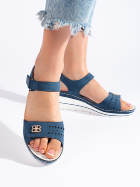 Sky-High Blue Wedge Sandals