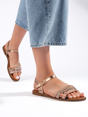 Golden Flat Sandals