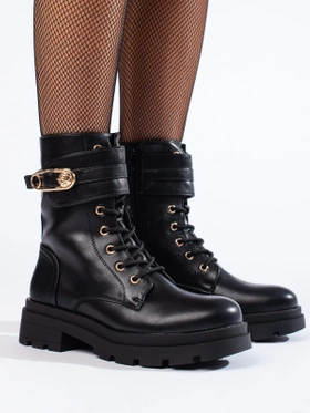 Black Eco-Leather Ankle Boots