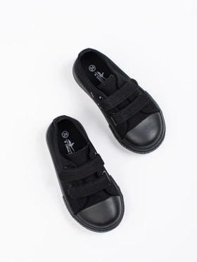 Black Kids' Sneakers with Velcro Strap