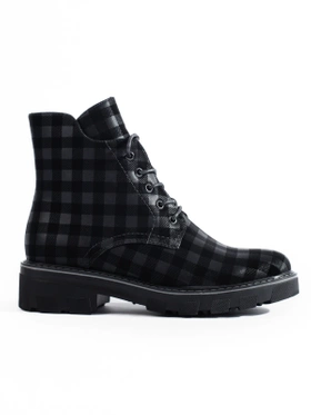 Plaid Ankle Boots