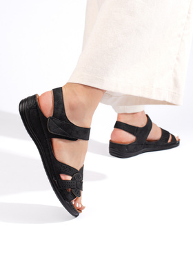 Light Black Wedge Sandals