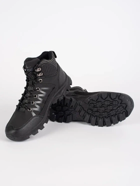 Black Adventure Lace-Up Boots