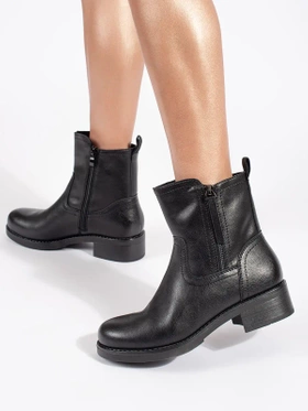 Black Leather Ankle Boots by Sergio Leone