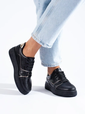 Black platform sneakers