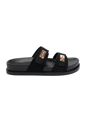 Platform sandals with gold details