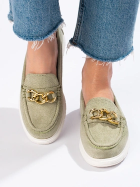 Comfortable Green Platform Loafers