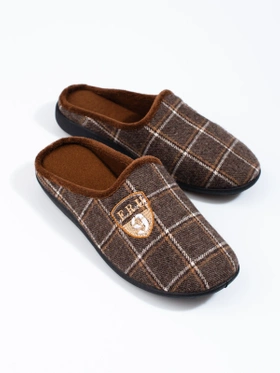 Cozy Brown Plaid Slippers