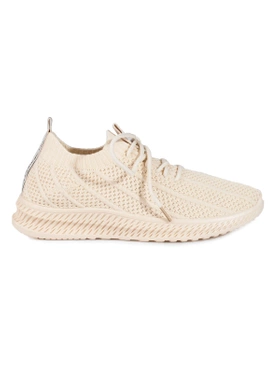 Lightweight Beige Textile Sneakers