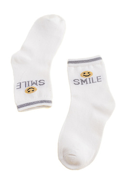 White Children's Socks Smile