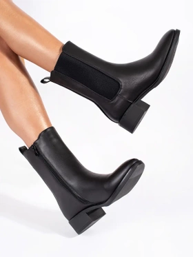 Chic Black Ankle Boots with a Low Block Heel