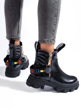 Platform Ankle Boots in Black