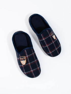 Cozy Checkered Navy Slippers