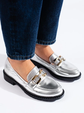 Friendly Silver Lace-Up Shoes