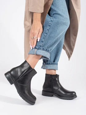 Black Leather Chelsea Boots with Flat Soles by Sergio Leone