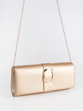 Chic Gold Mini Handbag with a Gold Buckle