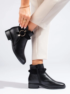 Black Ankle Boots with Flat Heels