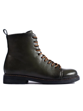 Lace-Up Dark Green Vinceza Ankle Boots