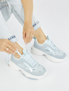 Blue Athletic Sneakers with Chunky Soles