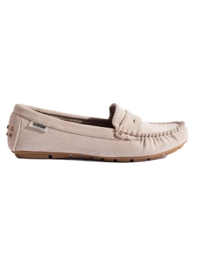 Suede Flexible Beige Loafers