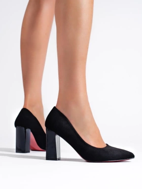 Black Block Heel Pumps