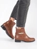 Chic Brown Ankle Boots with Decorative Strap