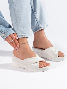 White Wedge Slip-Ons