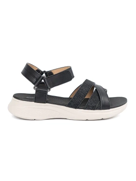 Women's sandals on a white platform