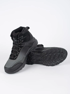 Warm Black and Gray Outdoor Trekking Boots