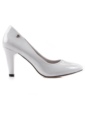 Grey Patent Eco-Leather Pumps