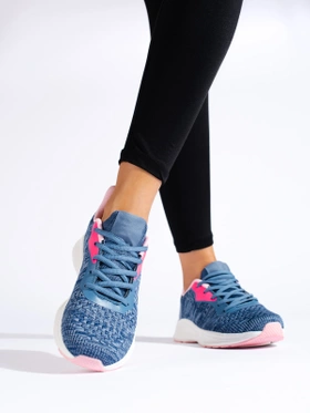 Blue Lace-Up Sport Shoes