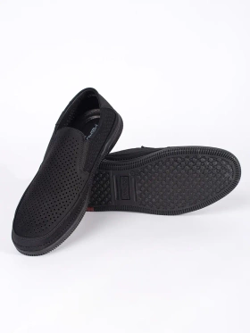 Charming Black Perforated Loafers