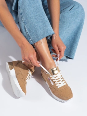 Warm Beige Sporty Sneakers