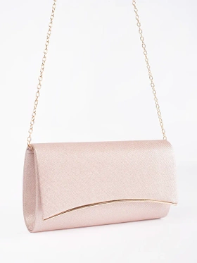 Soft Pink Classic Clutch Bag with Detachable Chain